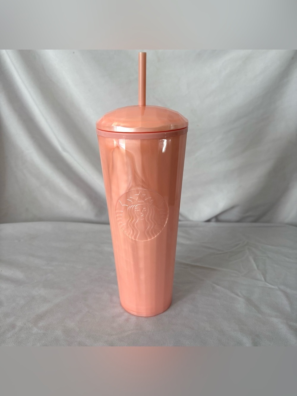 Pink pastel pearlescent Starbucks cup tumblr straw dome lid brand new NWT merch